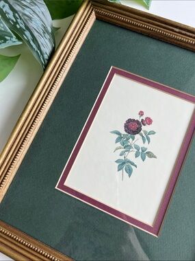 Vintage Framed Floral Art Print